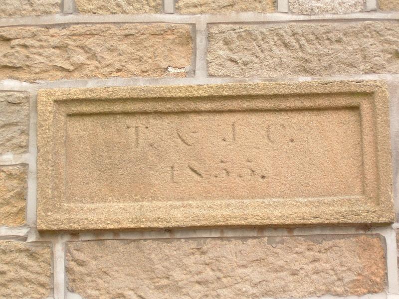 ABk82 Bendgate Farm. Initials in stone T and J.C 1855. Stand for Thomas and Jane Cockshott.jpg - Bendgate Farm. Initials in stone T and J.C 1855. Stand for Thomas and Jane Cockshott